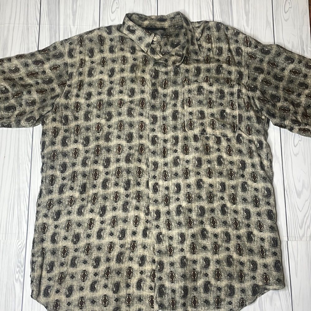 Vintage paisley silk Color Italia Shirt XL